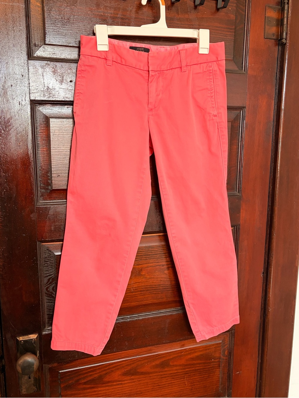 J. Crew Cropped Chino Pants in Coral Pink